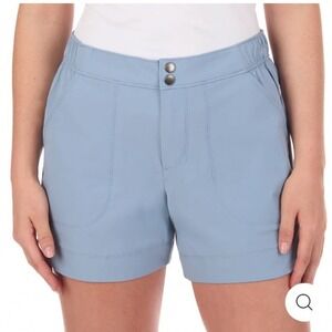 The American Outdoorsman Womens Gorpcore Hiking Shorts 5" L Blue Utility Stretch